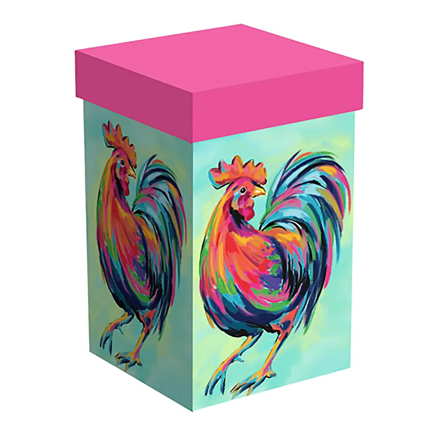 Plow & Hearth Travel Cups>Ceramic Perfect Travel Cup, 17oz., w/ Gift Box, Colorful Rooster
