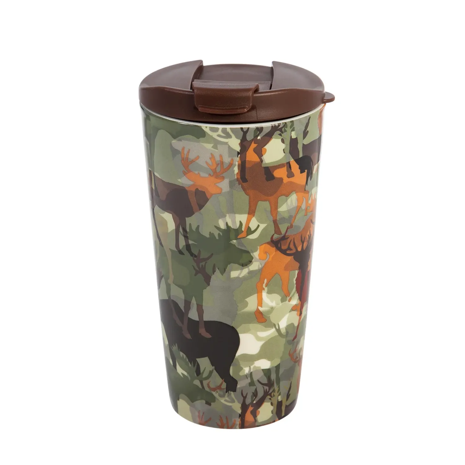 Plow & Hearth Travel Cups>Ceramic Travel Cup, 17 OZ. ,w/box, Woodland Camouflage