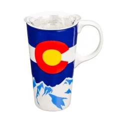 Plow & Hearth Travel Cups>Ceramic Travel Cup, 17 OZ., w/Tritan Lid, Colorado State