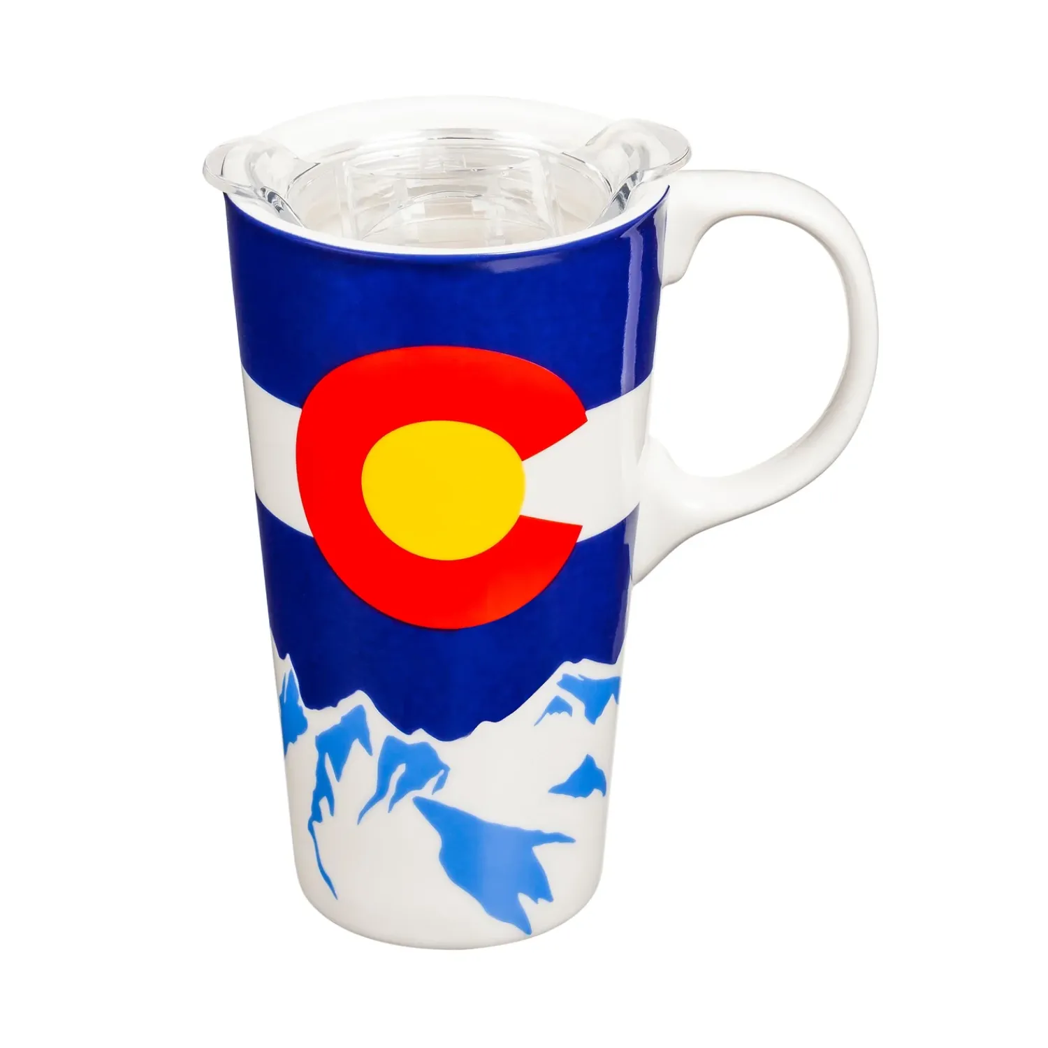 Plow & Hearth Travel Cups>Ceramic Travel Cup, 17 OZ., w/Tritan Lid, Colorado State