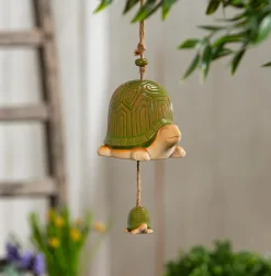 Plow & Hearth Wind Chimes & Mobiles>Ceramic Turtle Mommy and Baby Bell