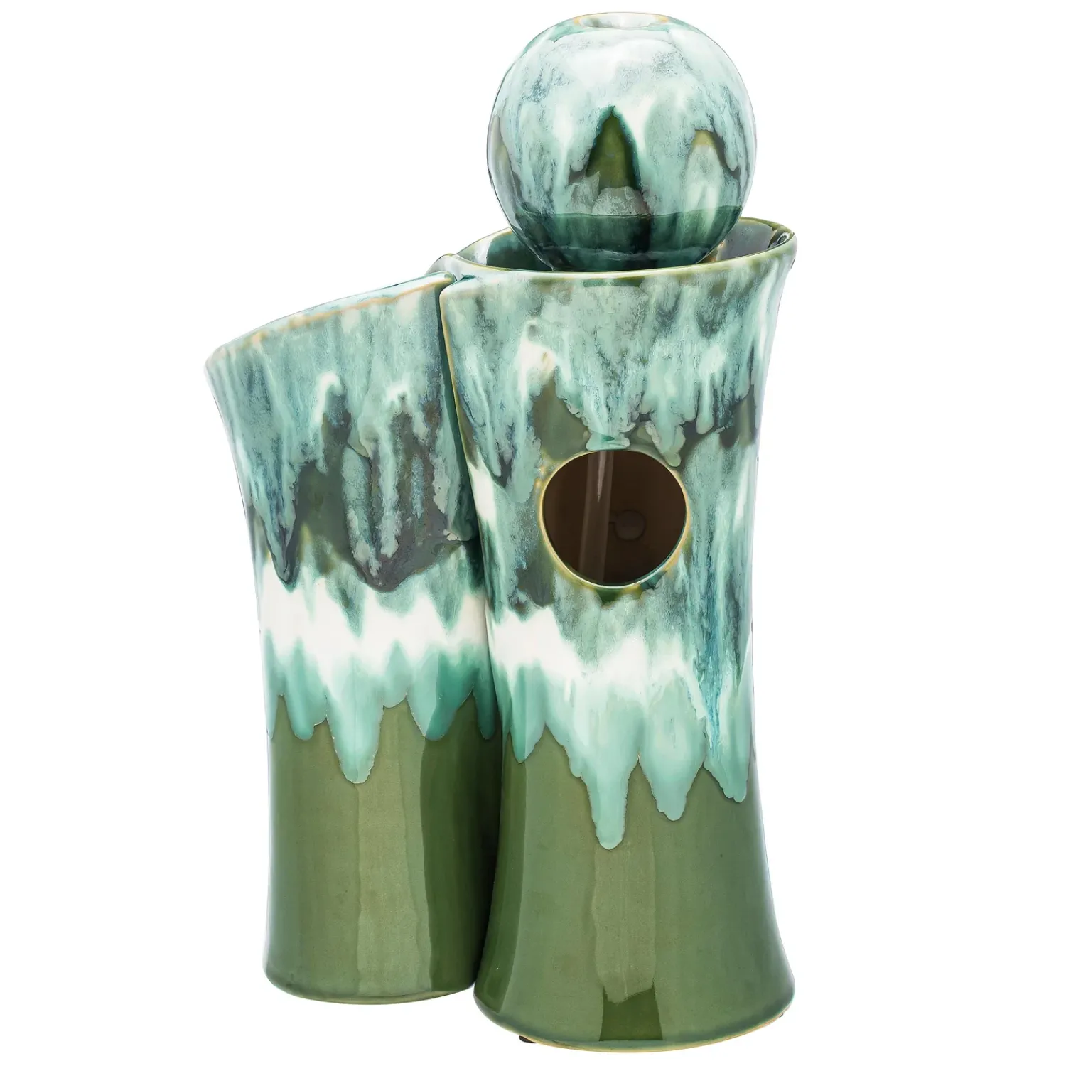 Plow & Hearth Outdoor Fountains>Ceramic Water Fountain, Green