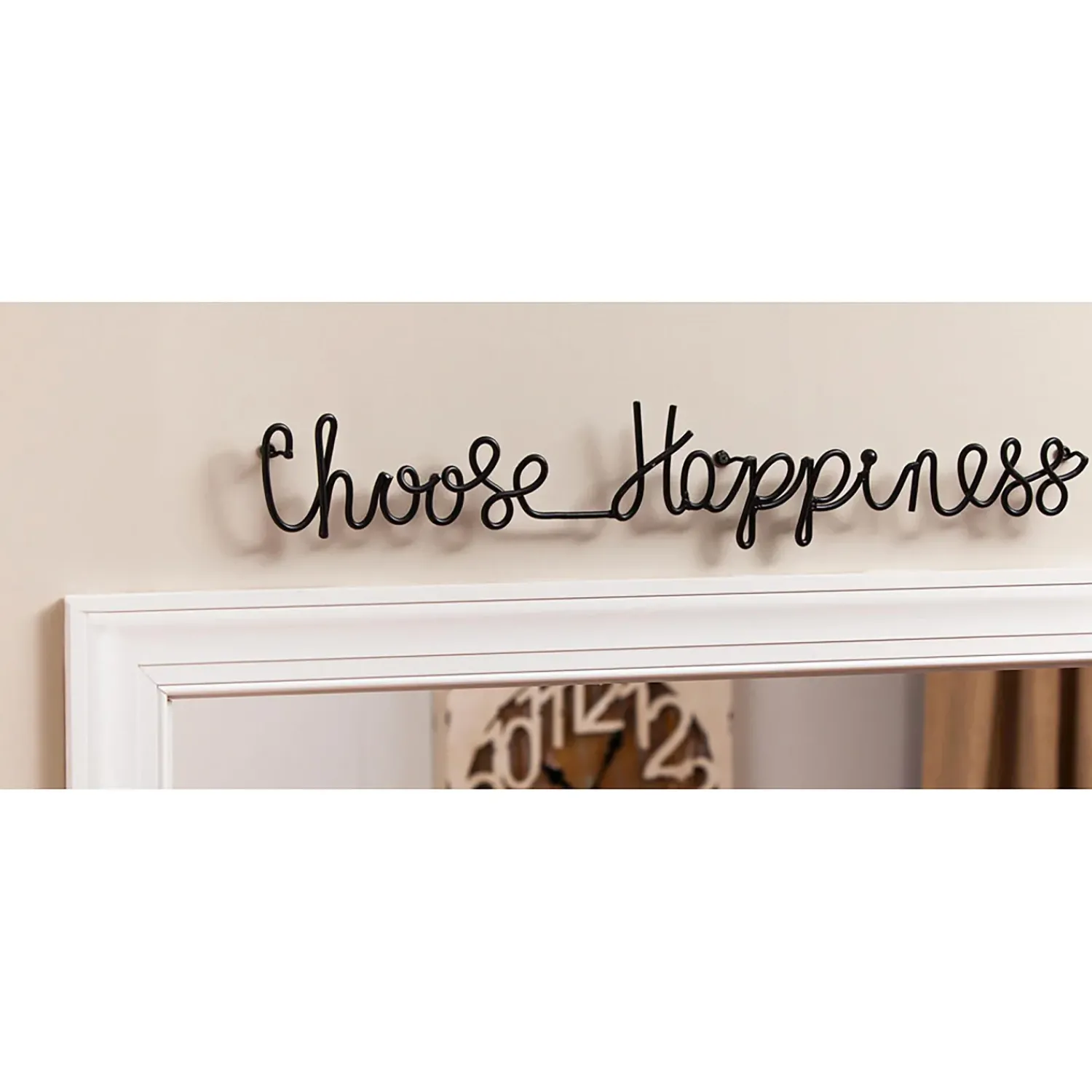 Plow & Hearth Wall Art>Choose Happiness Metal 3D Wall Art