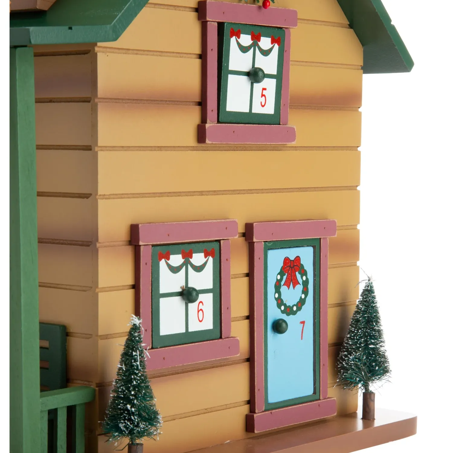 Plow & Hearth Decorative Accents>Christmas Advent Cabin with Woodland Animals and Santa