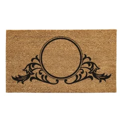 Plow & Hearth Coir Mats>Circle Swirl Monogram Coir Door Mat, 16" x 28"