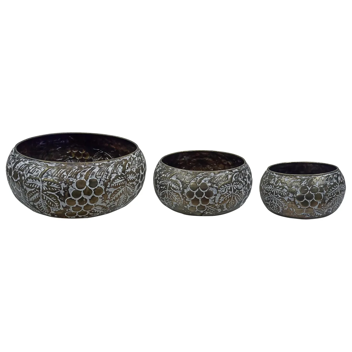 Plow & Hearth Planters & Plant Stands>Circular Embossed Planter, Nested Set of 3