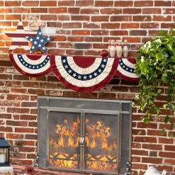 Plow & Hearth Bunting & Banners>Classic American Flag Fireplace Mantel Bunting