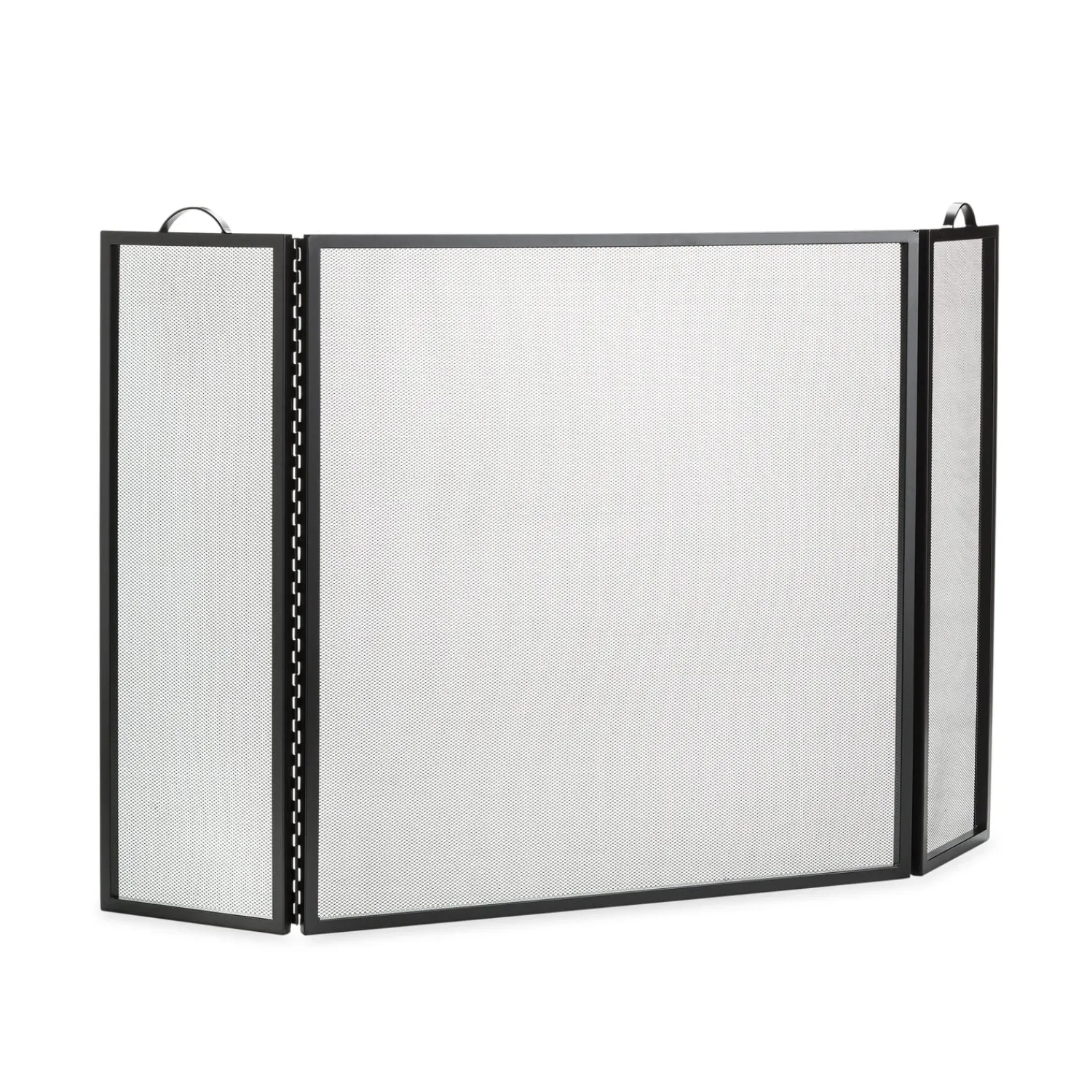 Plow & Hearth Tri-Panel Fireplace Screens>Classic Tri-Fold Flat-Guard Fire Screen Black