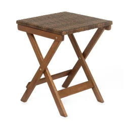 Plow & Hearth Outdoor Side Tables>Claytor Folding Eucalyptus Outdoor Side Table