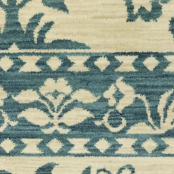Plow & Hearth Area Rugs>Clover Hill Porcelain Polypropylene Rug, 7'10" x 10'10" Blue/Ivory