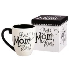 Plow & Hearth Coffee & Tea Cups>Coffee Cup Ceramic Cup O' Java, Best Mom Ever, 17oz, Gift Box