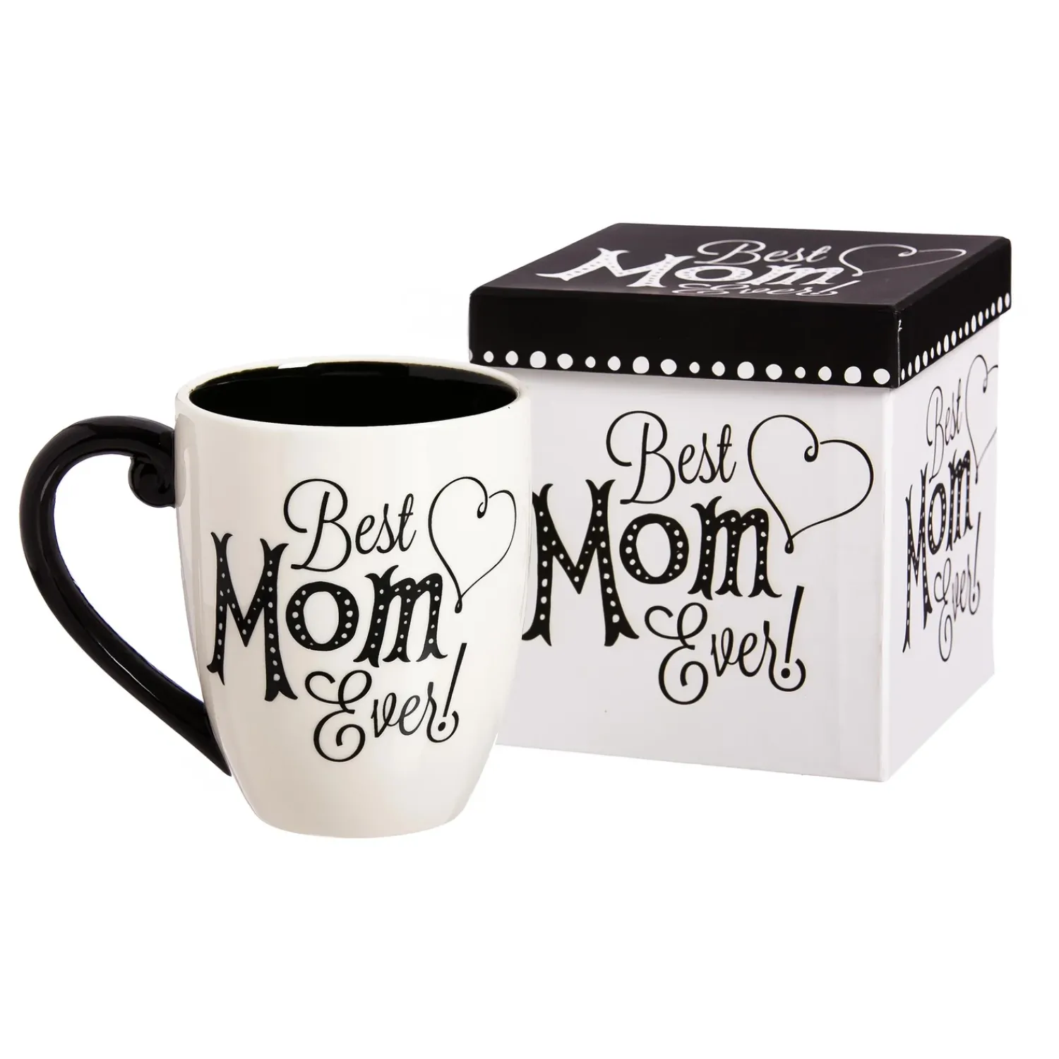 Plow & Hearth Coffee & Tea Cups>Coffee Cup Ceramic Cup O' Java, Best Mom Ever, 17oz, Gift Box