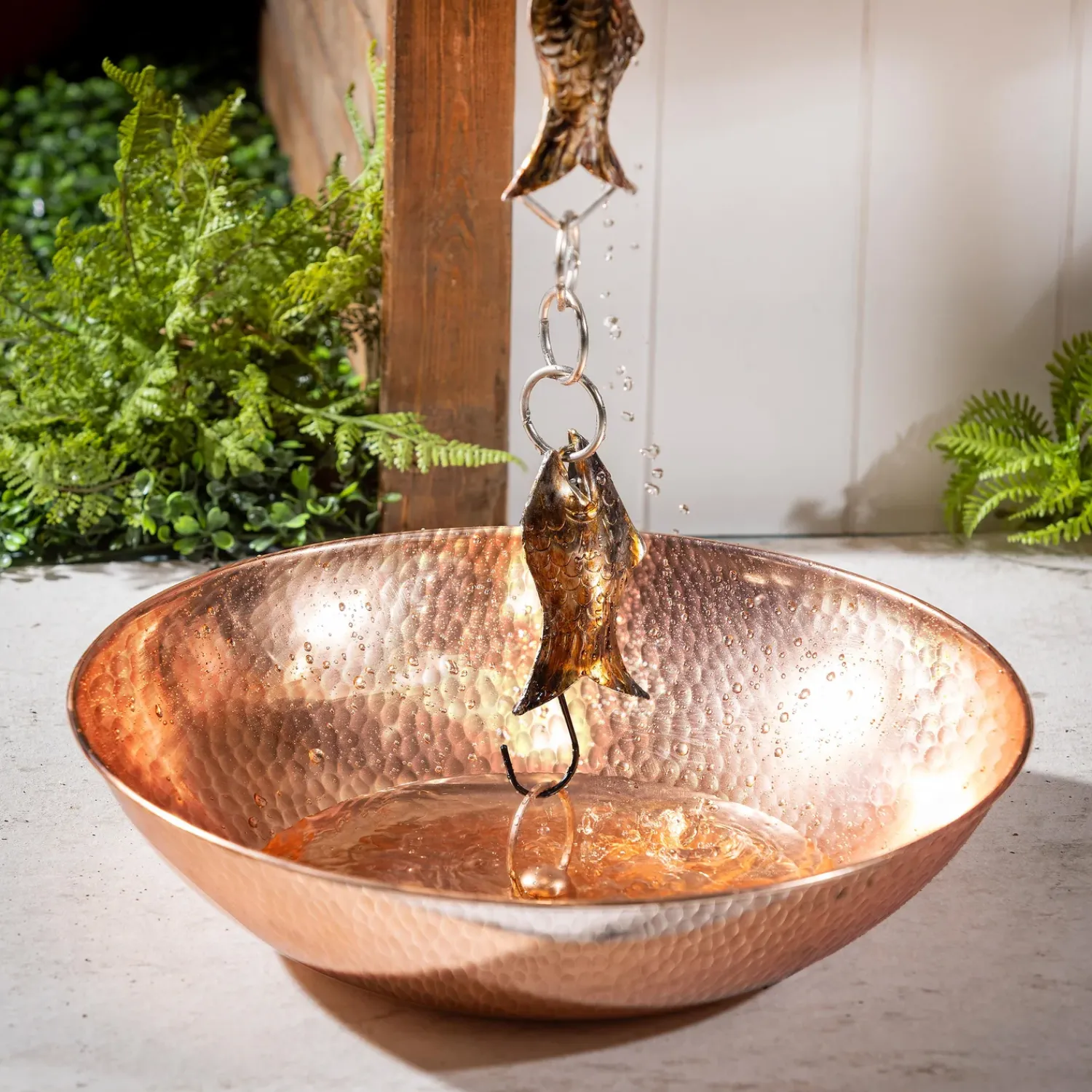 Plow & Hearth Wind Chimes & Mobiles>Copper Rain Chain Basin