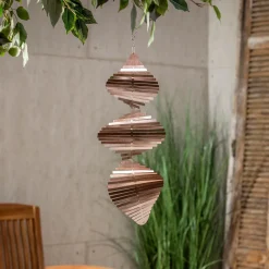 Plow & Hearth Wind Spinners|Wind Chimes & Mobiles>Copper Stainless Steel Illusion Spinner, 20"H