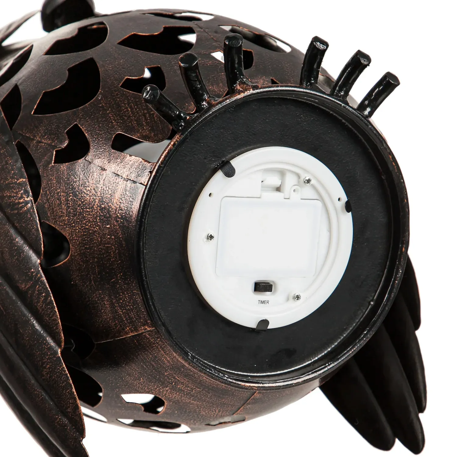 Plow & Hearth Decorative Accents|Lighted Accents>Crafted Metal LED Owl Lantern