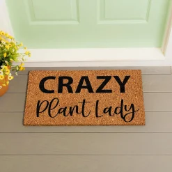 Plow & Hearth Coir Mats>Crazy Plant Lady Coir Mat