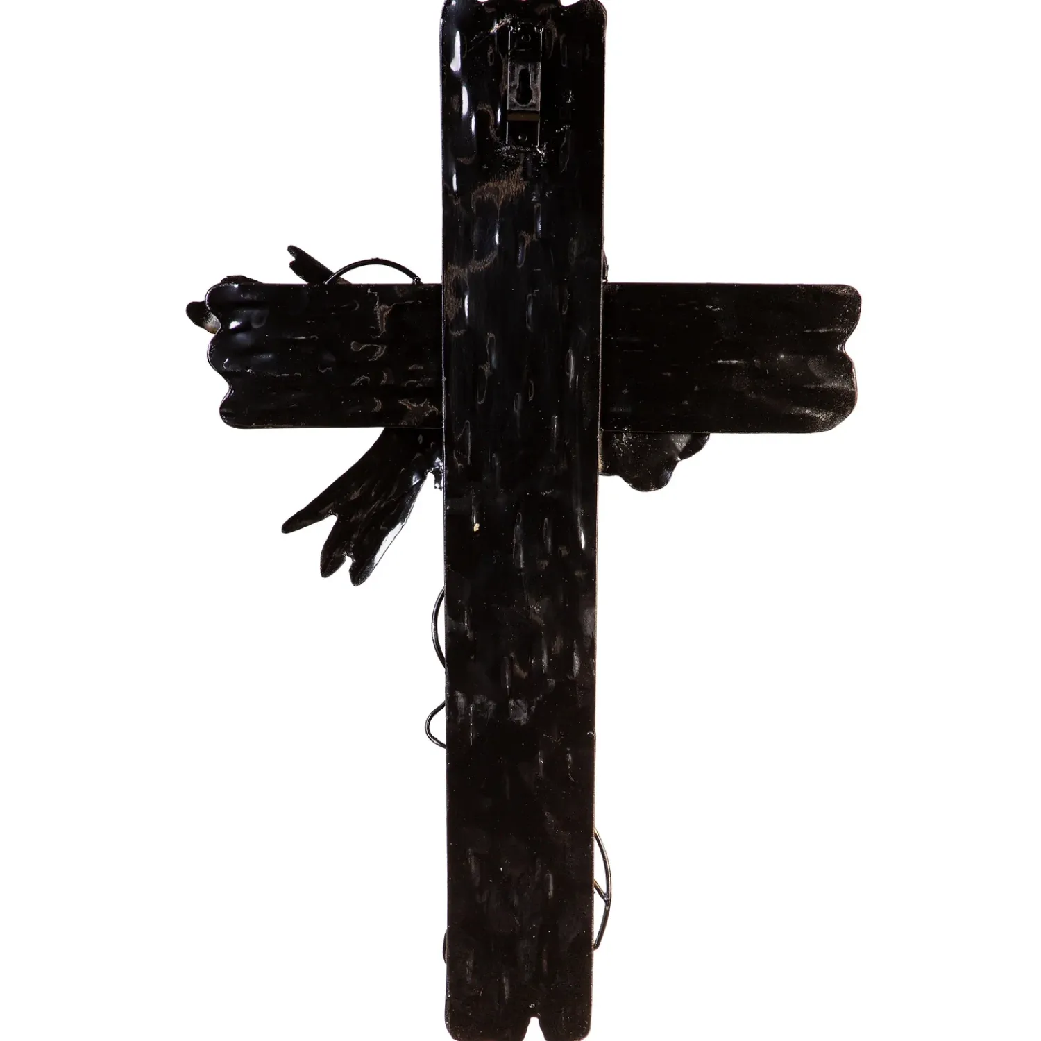 Plow & Hearth Memorial & Garden Plaques|Wall Art>Cross with Flowers & Hummingbird Wall Décor, 12" L x 20" H