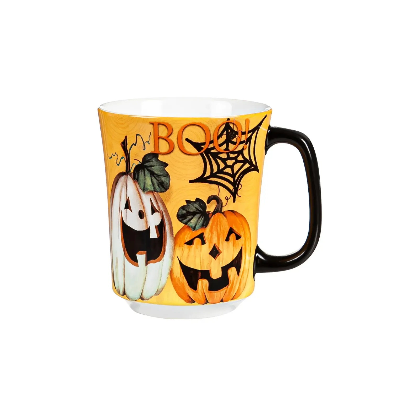 Plow & Hearth Coffee & Tea Cups>Cup of Awesome, 14 OZ, Boo Jack O'Lantern Pumpkins