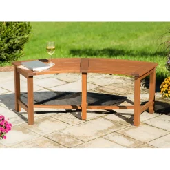 Plow & Hearth Outdoor Benches>Curved Eucalyptus Slatted Bench
