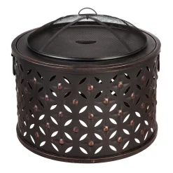 Plow & Hearth Fire Pits|Fire Pits>Cylinder Lattice Fire Pit