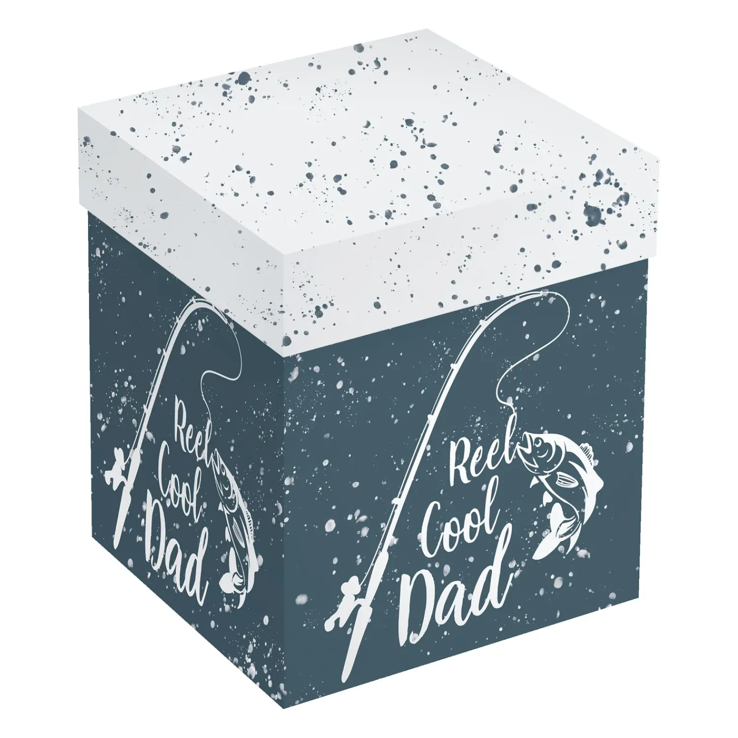 Plow & Hearth Coffee & Tea Cups>Dad's Fishing Blue Ceramic Cozy Cup, 15oz, Gift Box