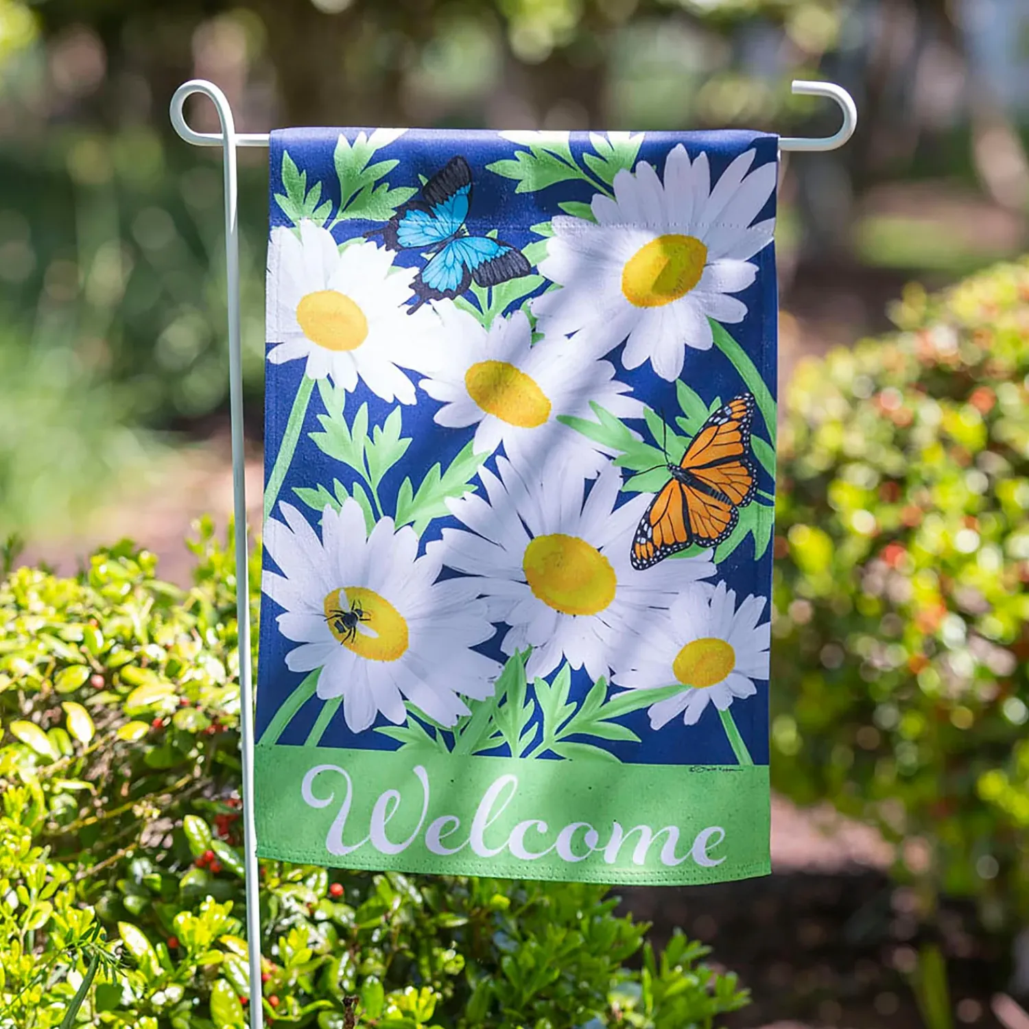 Plow & Hearth Garden Flags>Daisy Garden Suede Garden Flag