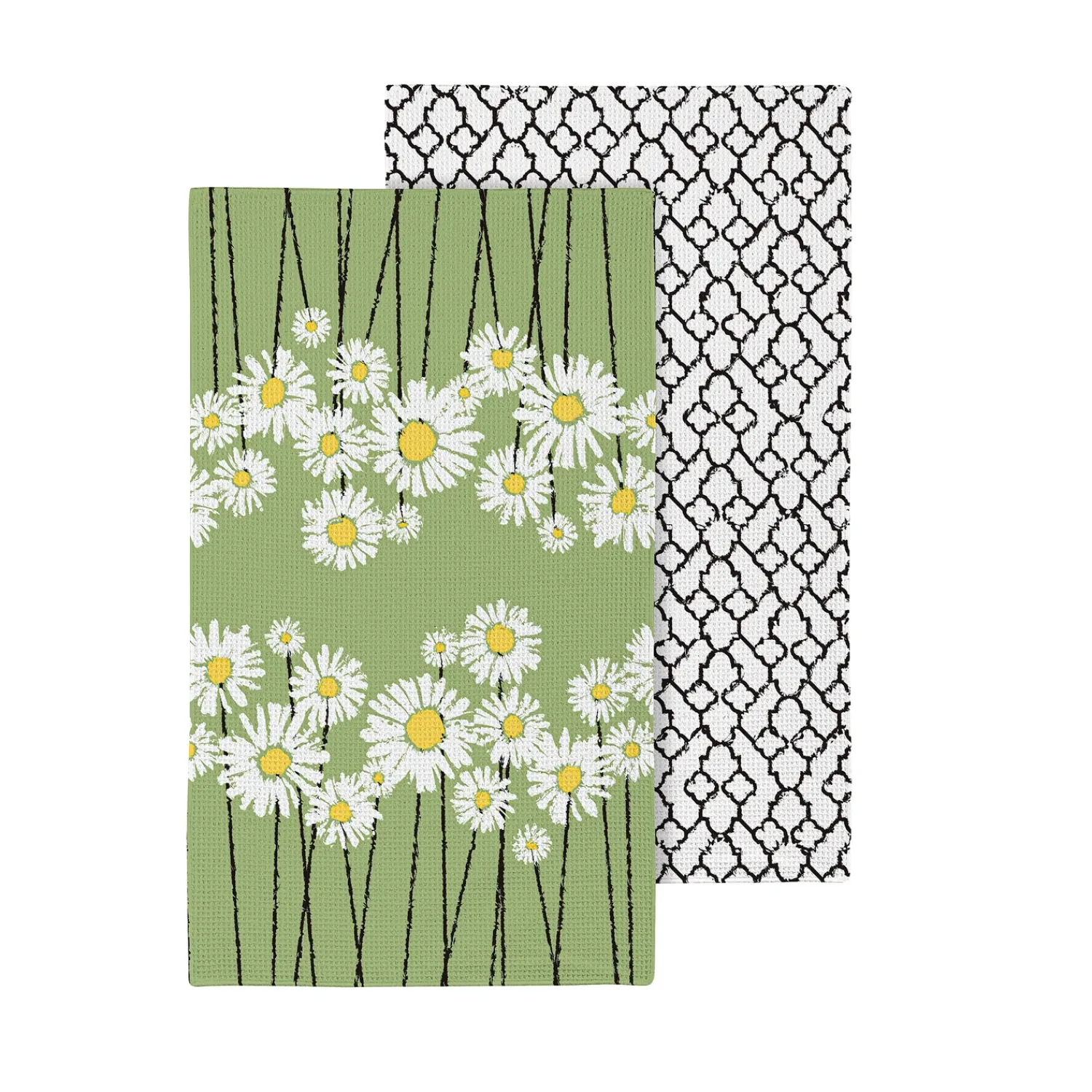 Plow & Hearth Kitchen Linens>Daisy Scape Quick Dry Kitchen Towel, 18" x 30"