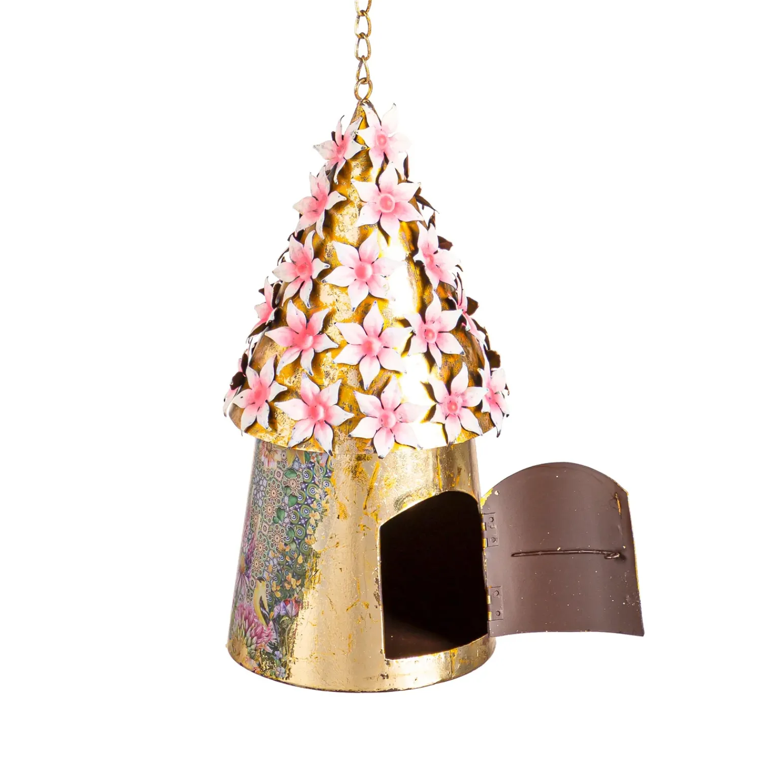 Plow & Hearth Decorative Accents>Decorative Floral Roof Hanging Birdhouse