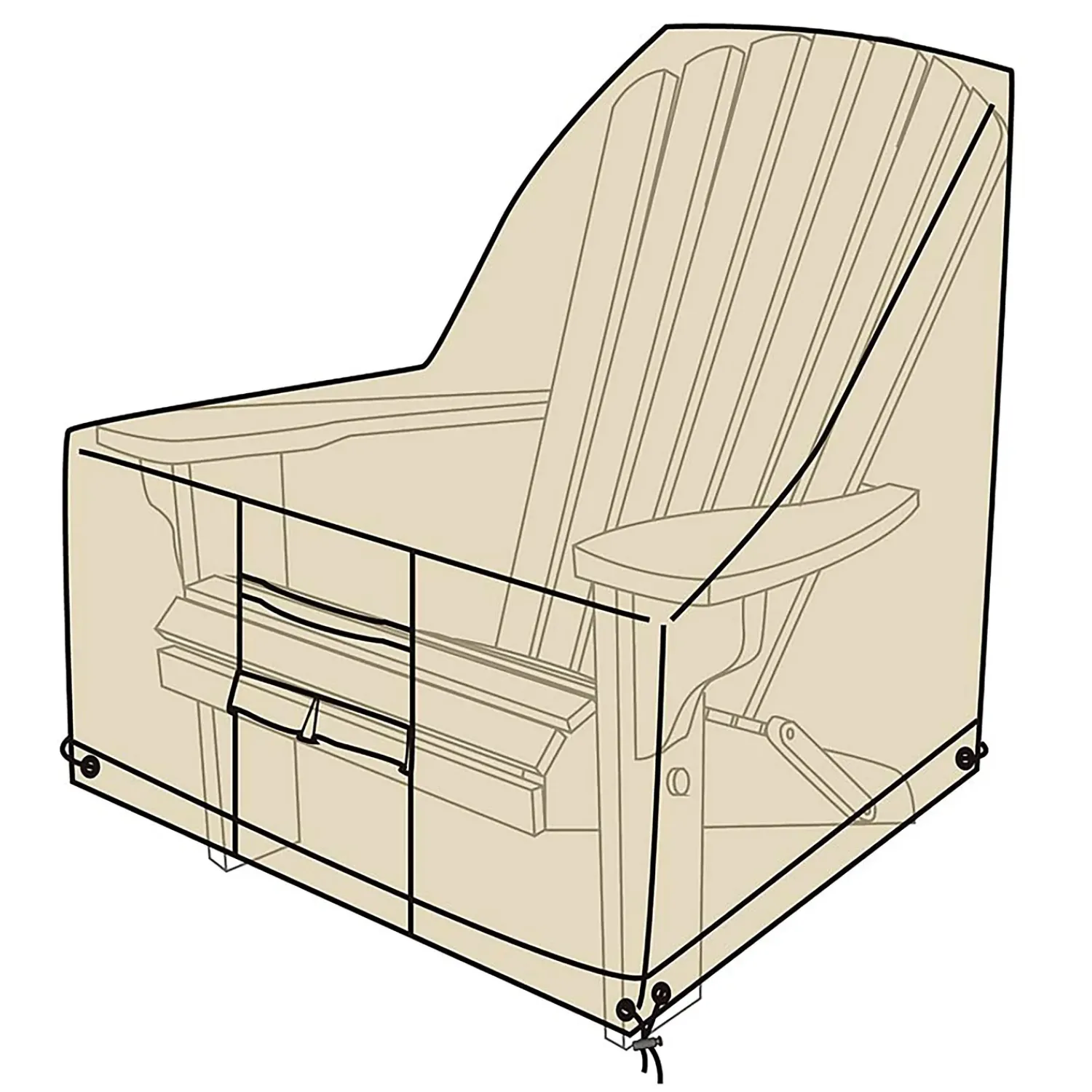Plow & Hearth Outdoor Clean Up|Adirondack Chairs>Deluxe Adirondack Chair Cover Tan