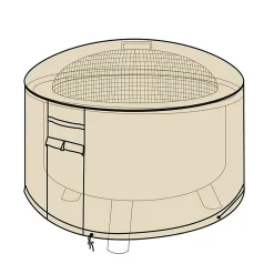 Plow & Hearth Fire Pits|Fire Pits>Deluxe Fire Pit Cover Tan