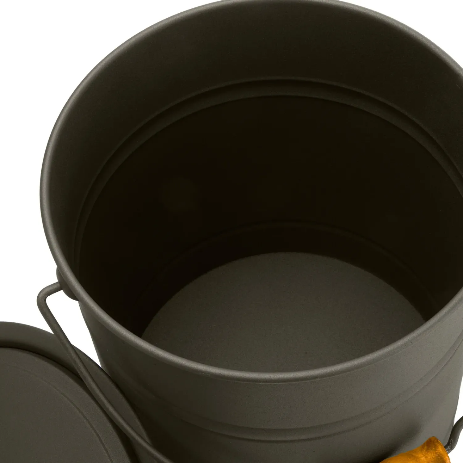 Plow & Hearth Fireplace Maintenance>Deluxe Galvanized Ash Bucket with Handle, Lid and Double-Layer Bottom CharcoalBlack