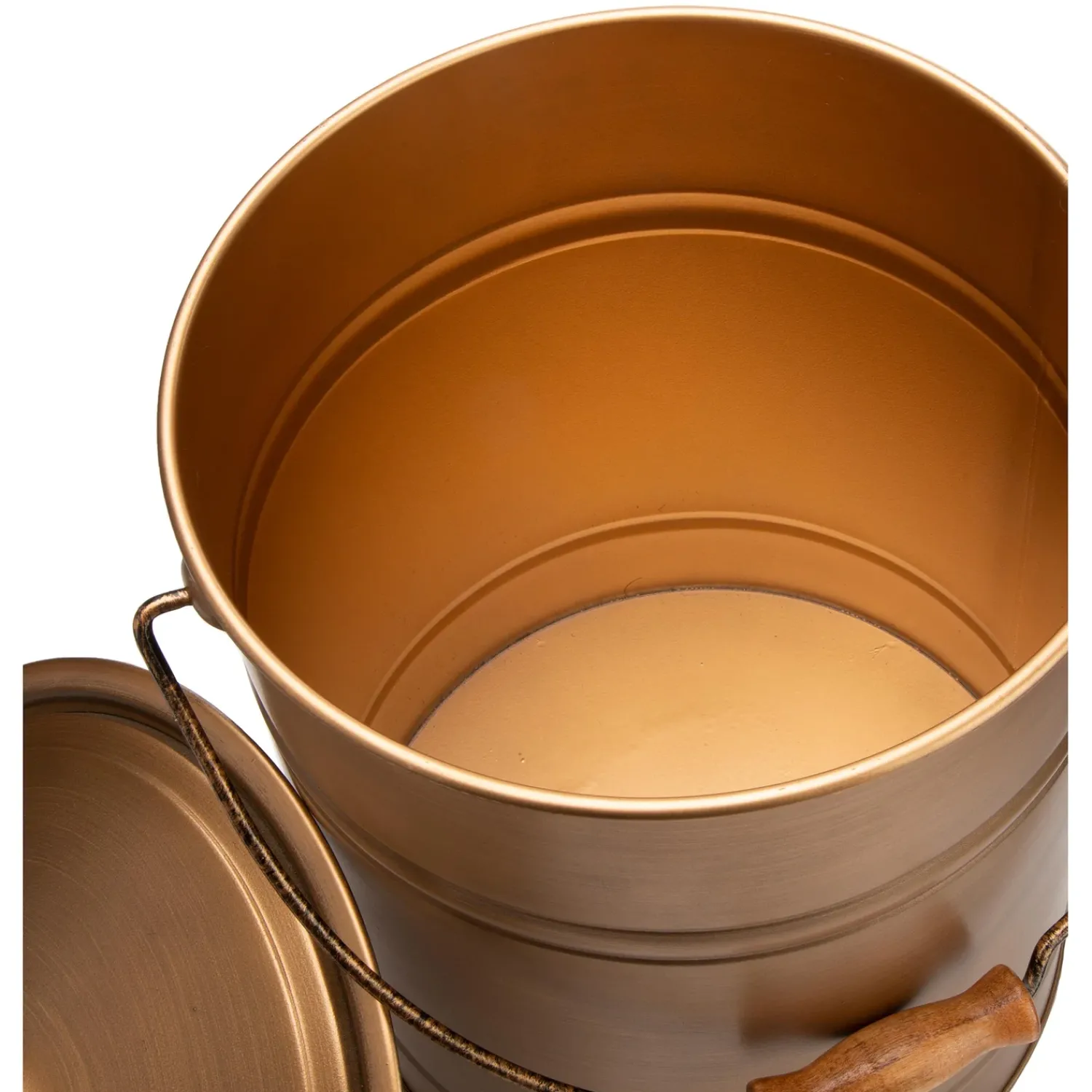 Plow & Hearth Fireplace Maintenance>Deluxe Galvanized Ash Bucket with Handle, Lid and Double-Layer Bottom Copper