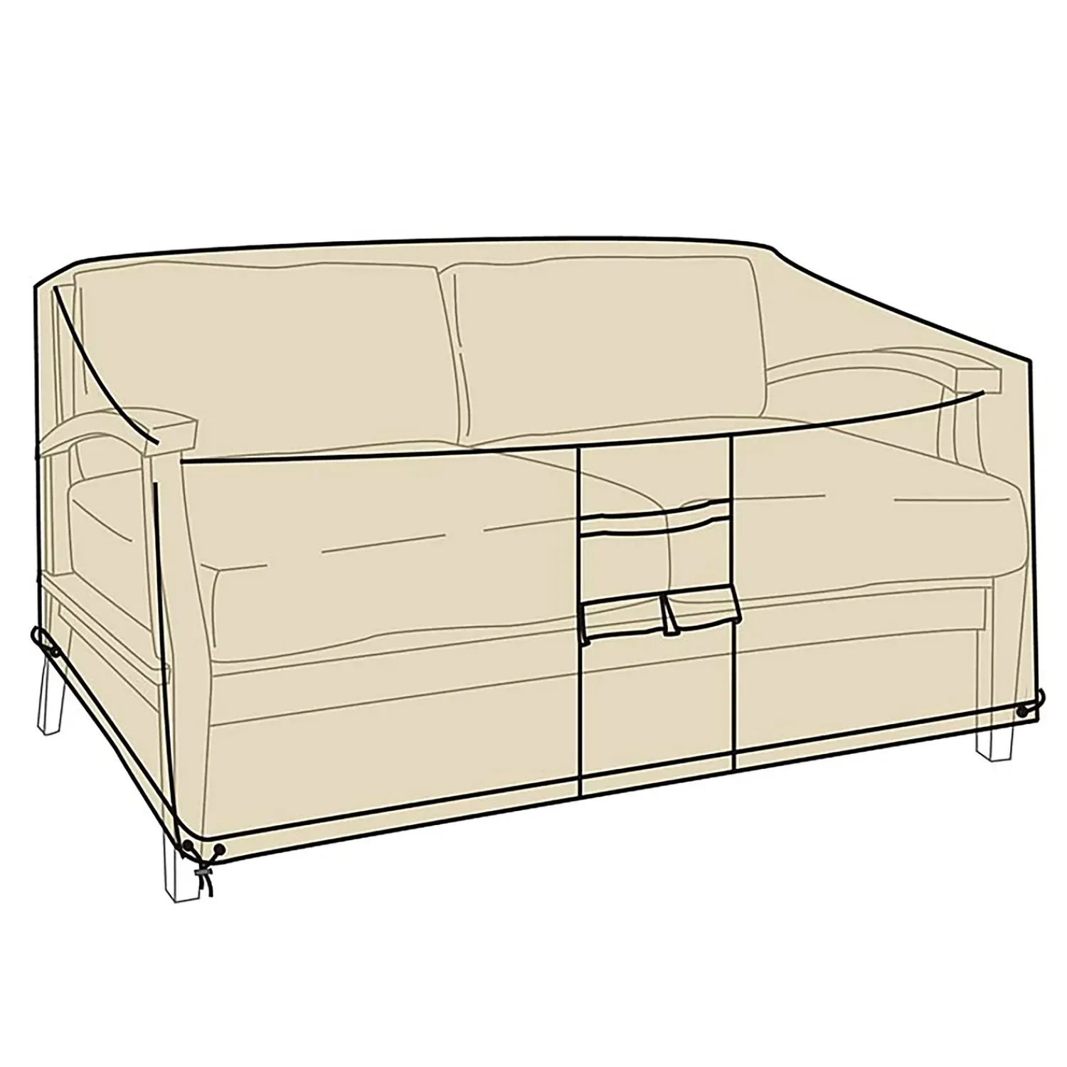 Plow & Hearth Outdoor Clean Up|Furniture Covers>Deluxe Love Seat Cover Tan