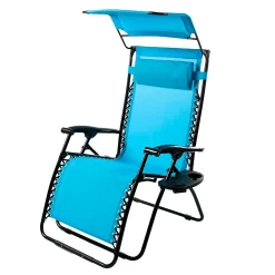 Plow & Hearth Chairs & Rockers|Rockers & Gliders>Deluxe Zero Gravity Chair With Awning, Table And Drink Holder