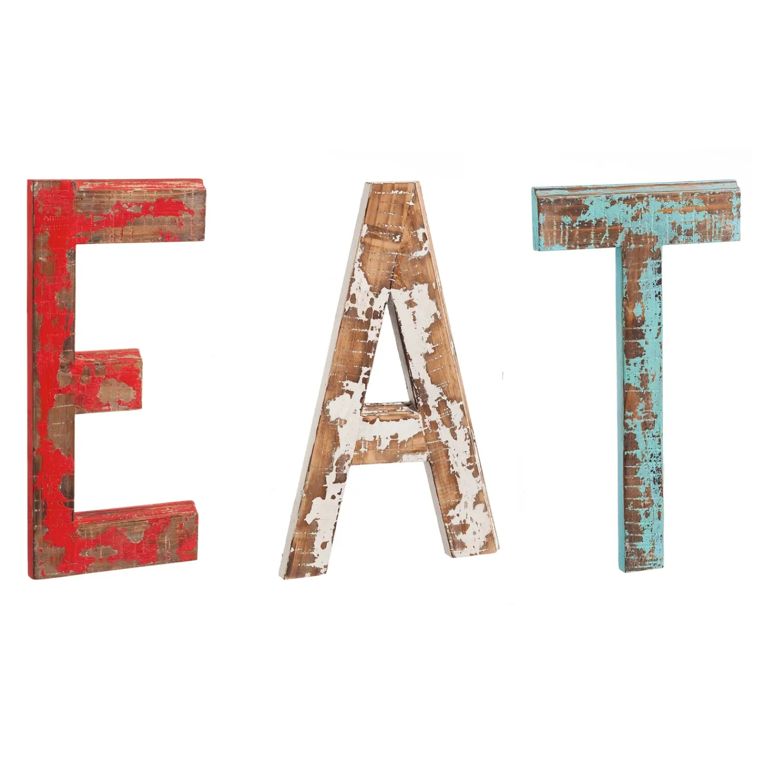 Plow & Hearth Wall Art>Distressed Wooden EAT Wall Décor Set
