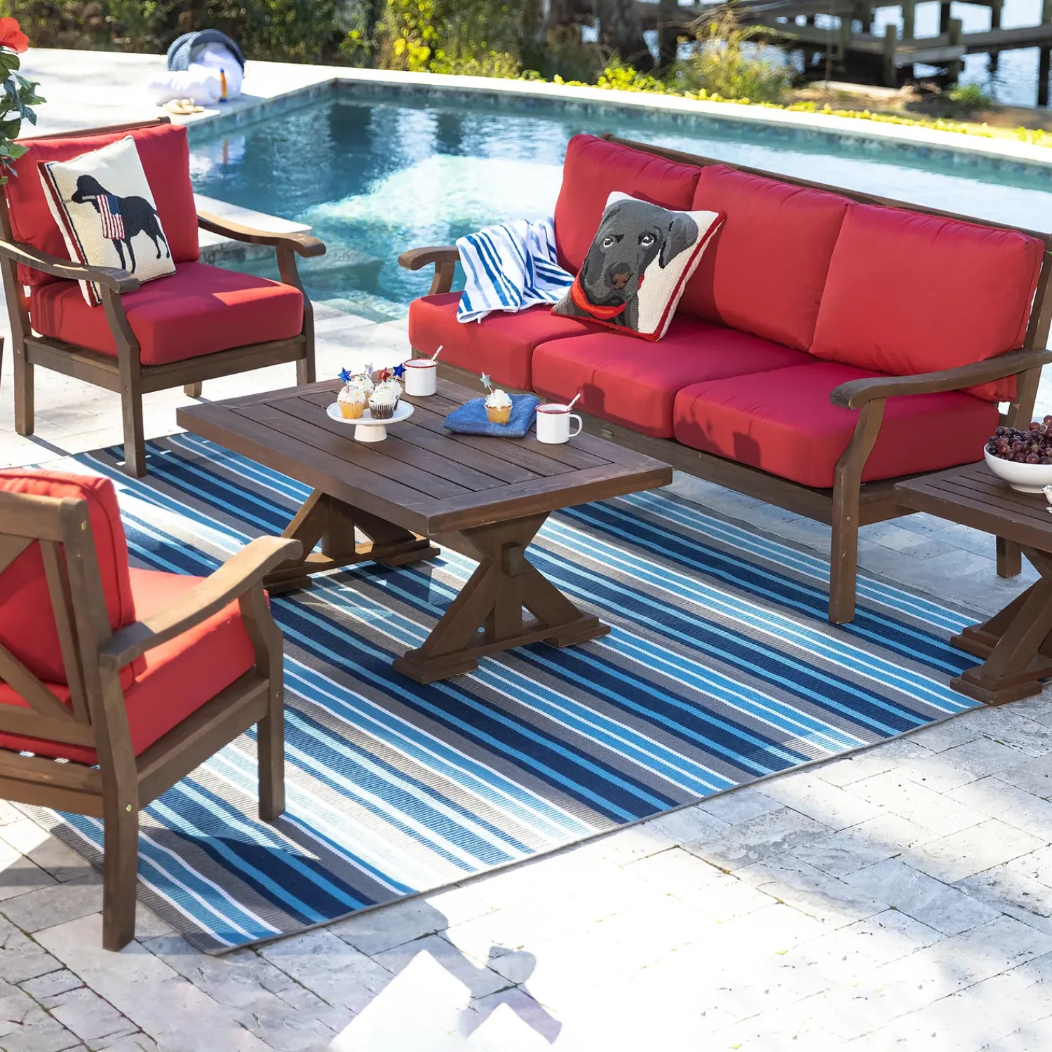 Plow & Hearth Area Rugs>Dorset Stripe Polyester Rug, 8' x 10'