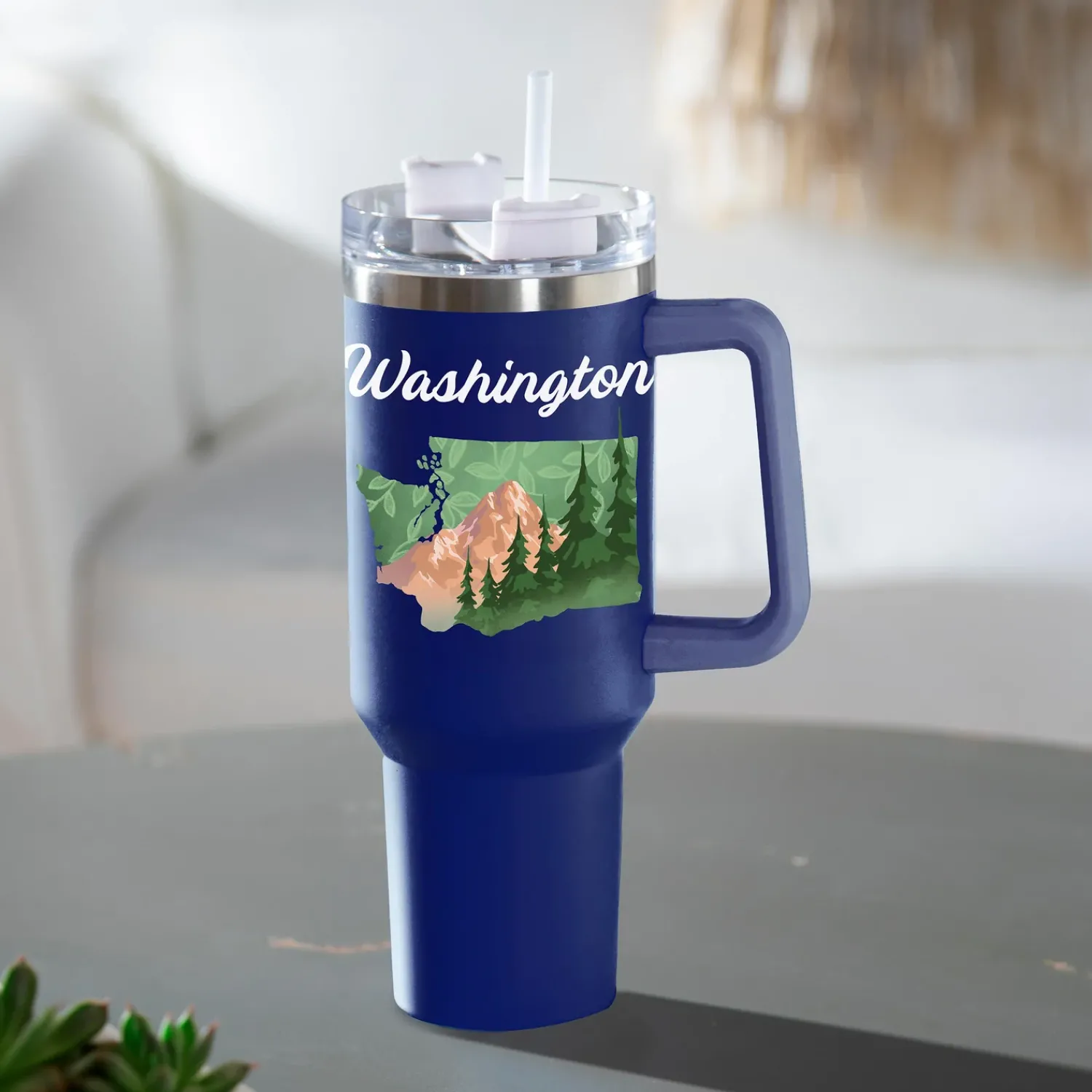 Plow & Hearth Travel Cups>Double Wall Stainless Steel Canyon Cup w/ Straw, 40oz, Gift Box Multi