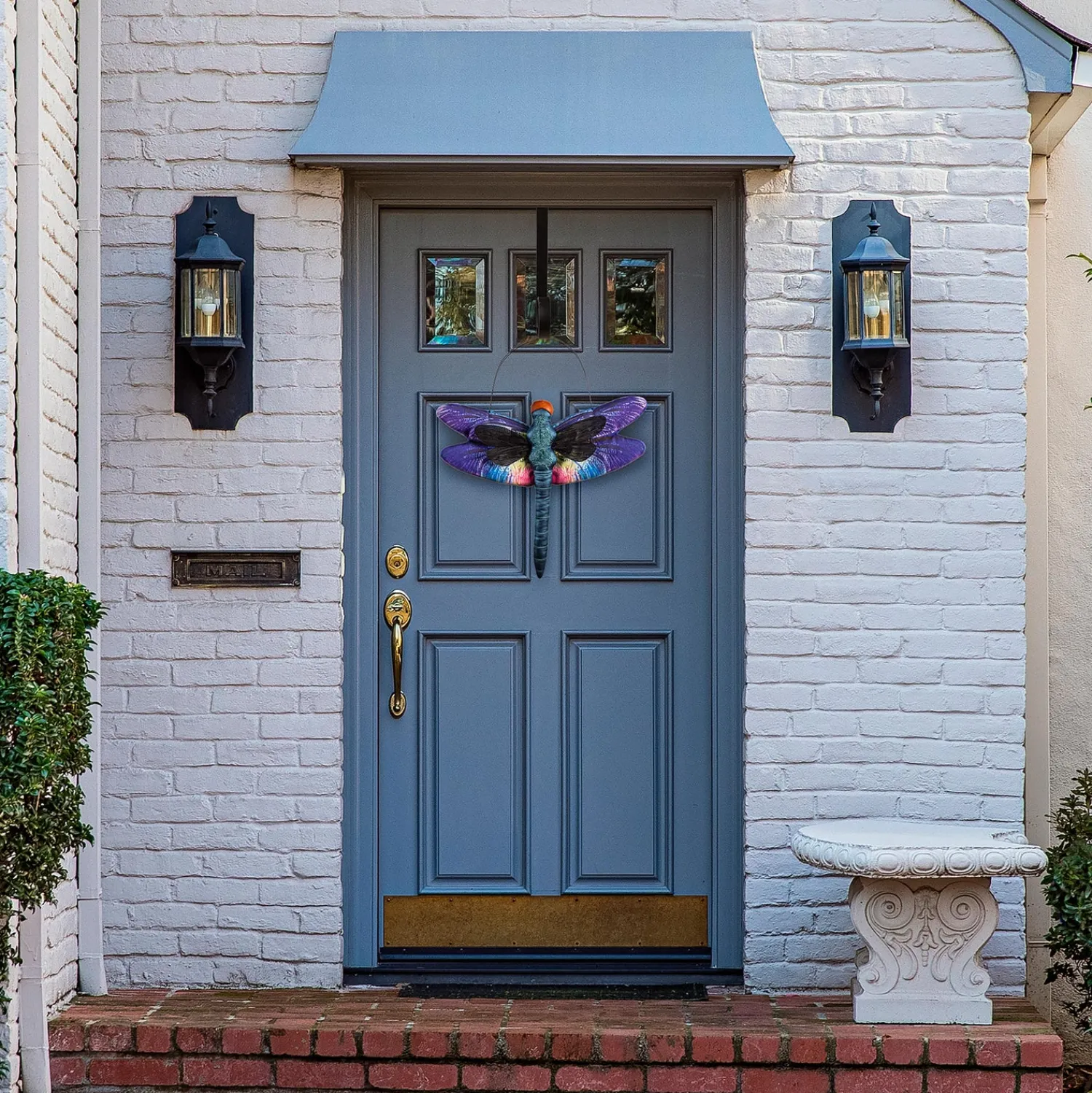 Plow & Hearth Fabric Door Hangers>Dragonfly Fluttering Door Decor