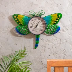 Plow & Hearth Outdoor Wall Art>Dragonfly Outdoor Wall Thermometer