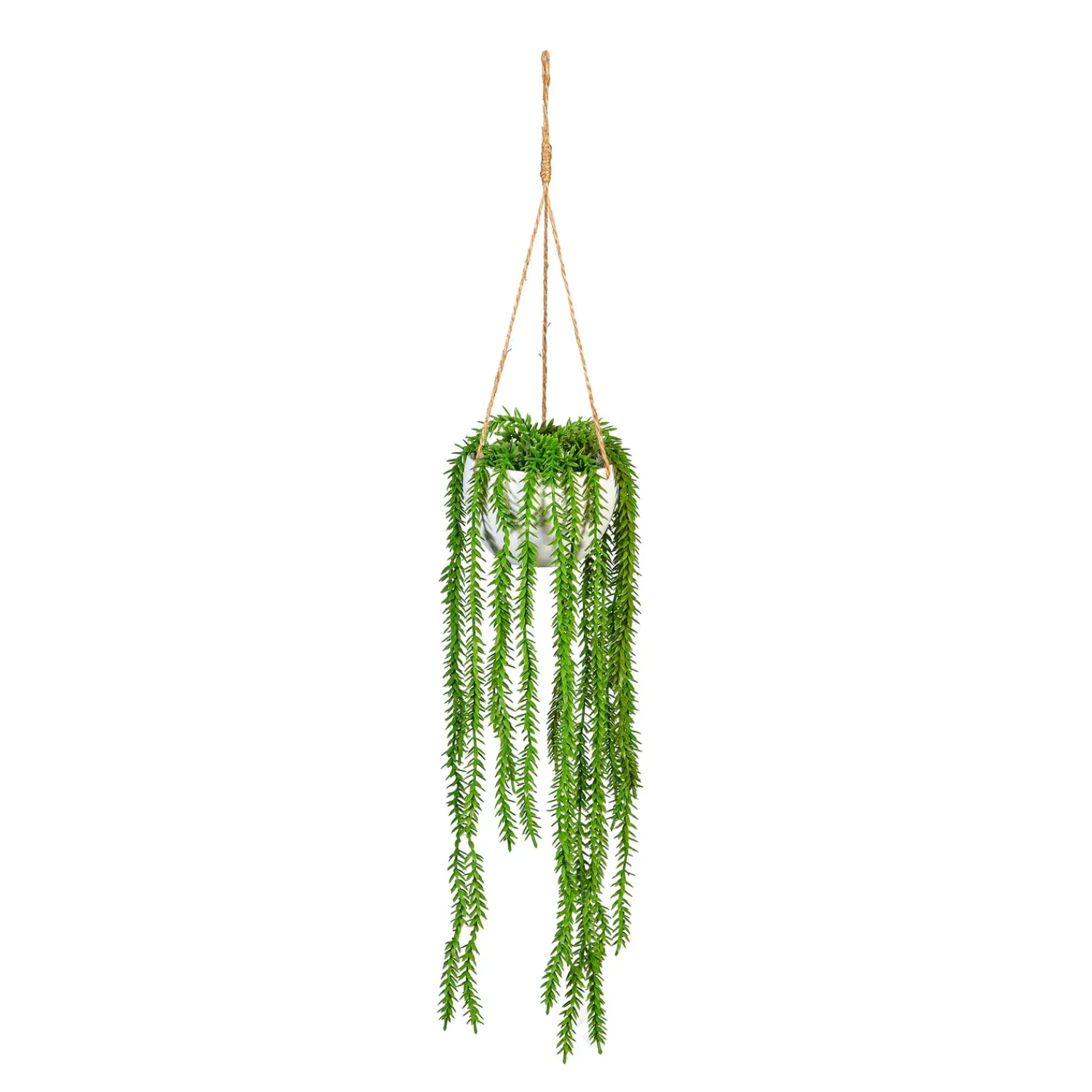Plow & Hearth Planters & Plant Stands|Faux Flowers & Plants>Dripping Succulent Faux Hanging Plant, 20"L