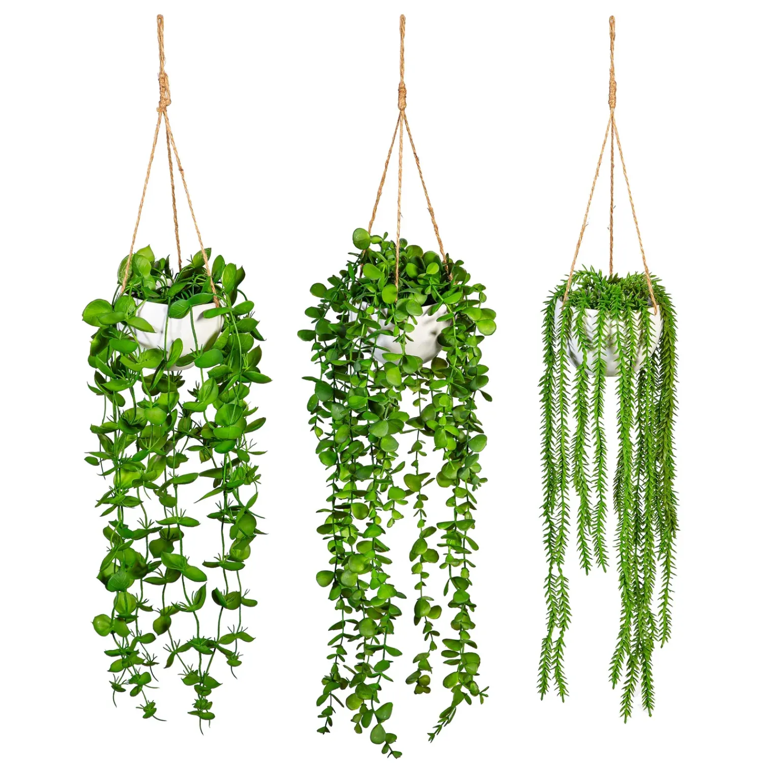Plow & Hearth Planters & Plant Stands|Faux Flowers & Plants>Dripping Succulent Faux Hanging Plant, 20"L