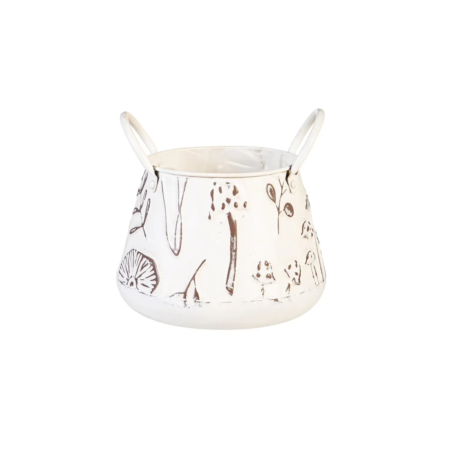 Plow & Hearth Planters & Plant Stands>Embossed Mushrooms Planter with Handles, Nested Set of 2