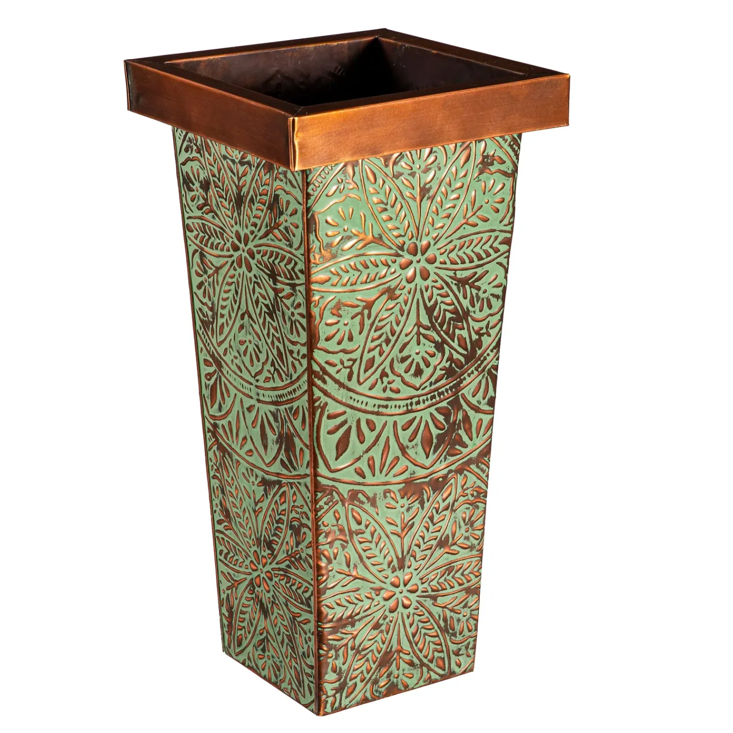 Plow & Hearth Planters & Plant Stands>Embossed Square Door Planter, Nested Set of 2