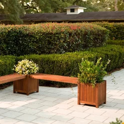 Plow & Hearth Arbors & Trellises|Outdoor Benches>Eucalyptus Slatted Bench Seat