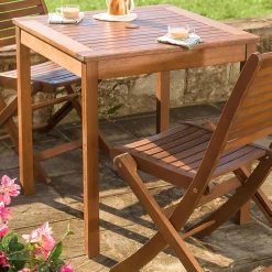 Plow & Hearth Outdoor Dining Sets>Eucalyptus Wood Outdoor Square Bistro Table