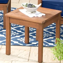 Plow & Hearth Outdoor Benches|Outdoor Side Tables>Eucalyptus Wood Side Table, Lancaster Outdoor Furniture Collection Natural