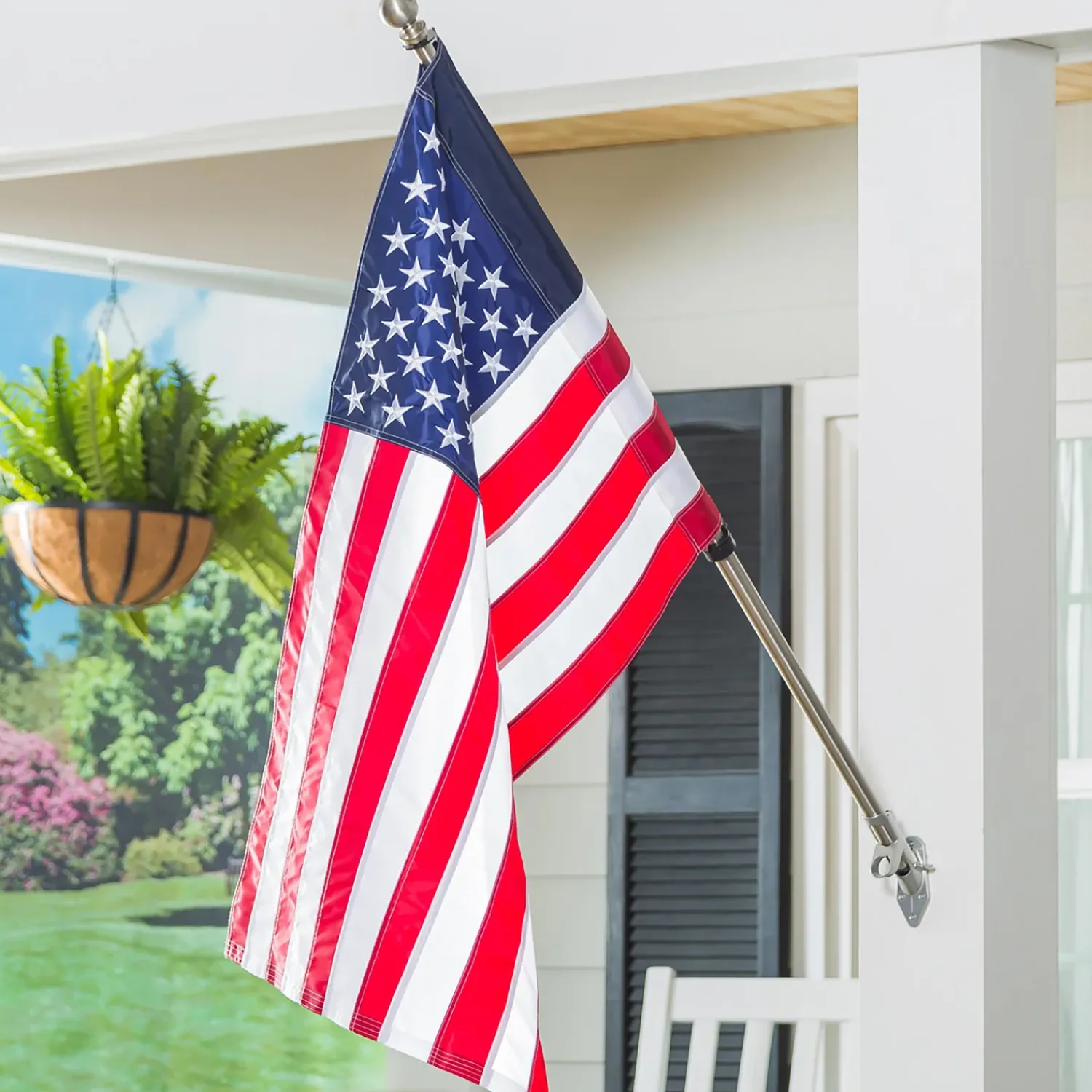 Plow & Hearth Flag Accessories>Extendable Metal House Flag Pole Silver