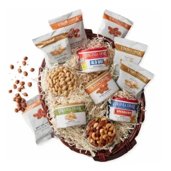 Plow & Hearth Gourmet Snacks & Nuts>Extra Large Peanuts and Cashews Gift Basket Sampler