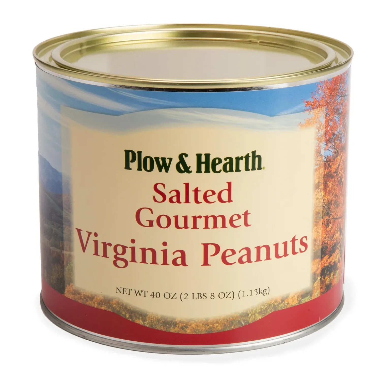 Plow & Hearth Gourmet Snacks & Nuts>Extra Large Virginia Peanuts, 36 oz. Tin
