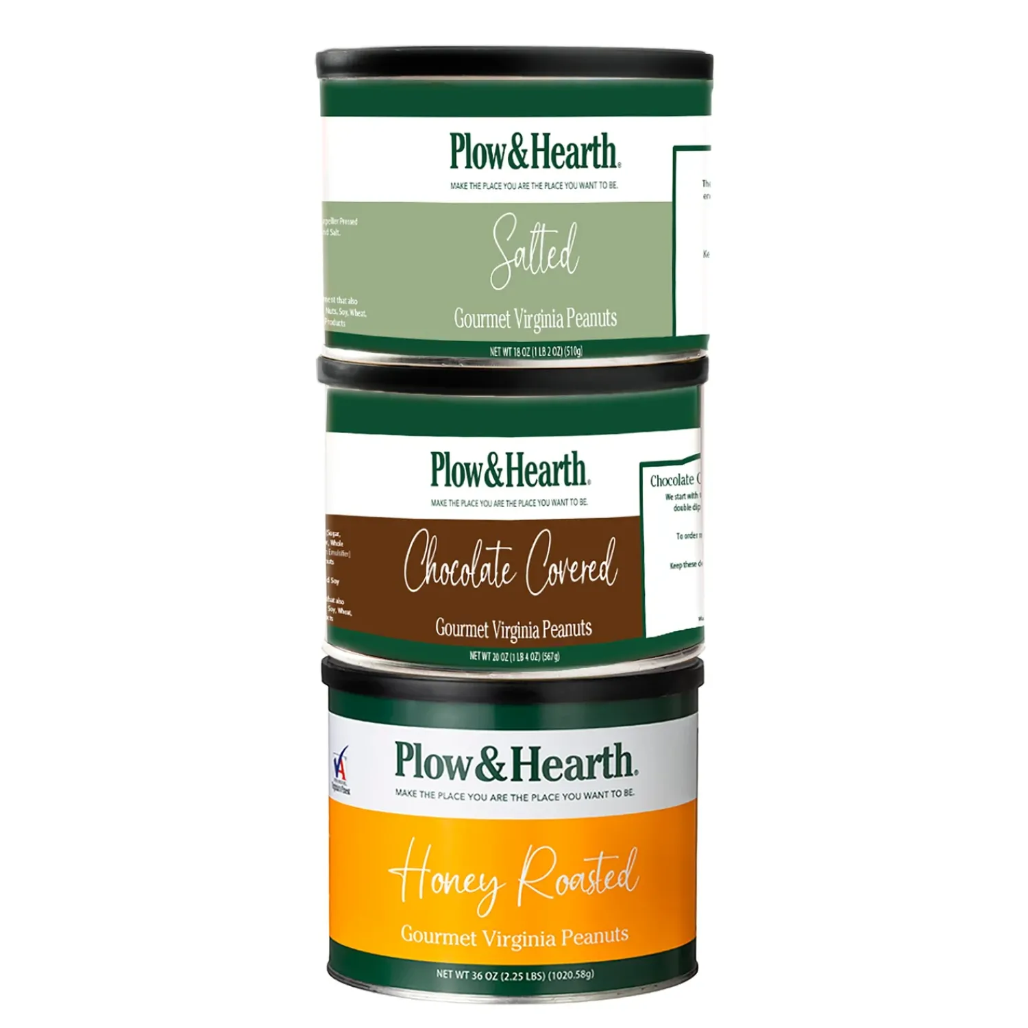 Plow & Hearth Gourmet Snacks & Nuts>Extra Large Virginia Peanut Trio Gift Tower